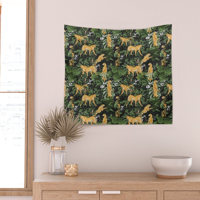 Cheetah in the wild jungle Wall Tapestry Gallery Image 2