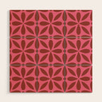 Retro Floral Geometric Pattern Wood Wall Art Gallery Image 1