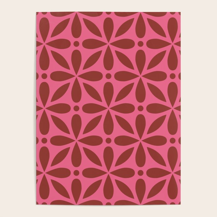 Retro Floral Geometric Pattern Poster Gallery Image 4