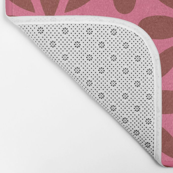 Retro Floral Geometric Pattern Bath Mat Gallery Image 2