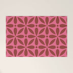 Retro Floral Geometric Pattern Welcome Mat Gallery Image 1