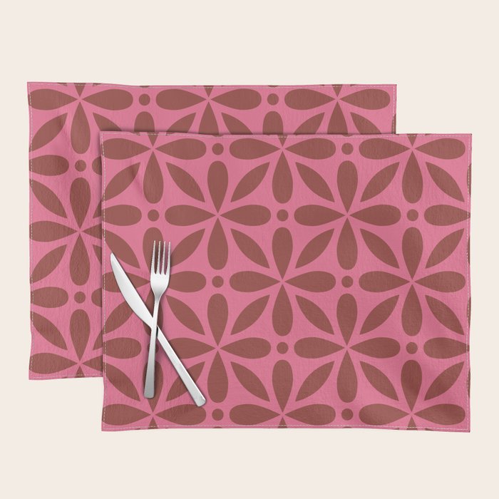 Retro Floral Geometric Pattern Placemat Gallery Image 1