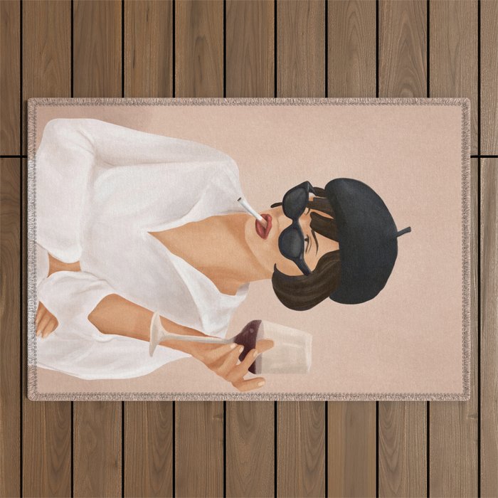 Glass of wine Outdoor Rug Gallery Image 1