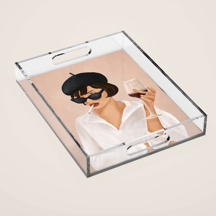 Glass of wine Acrylic Tray Gallery Image 1