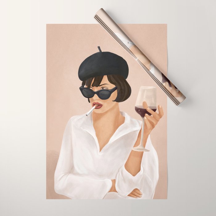Glass of wine Wrapping Paper Gallery Image 1