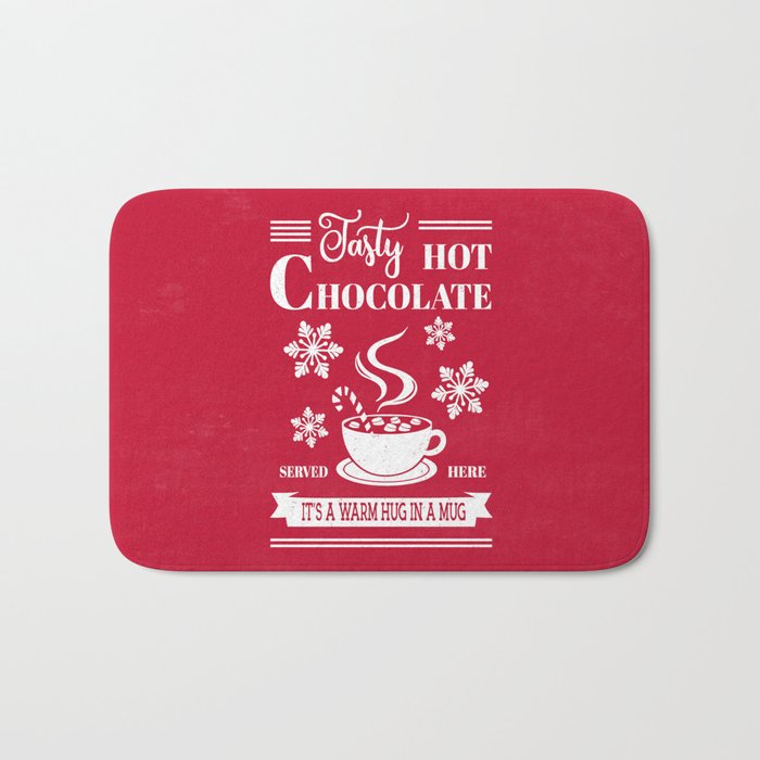 Tasty Hot Chocolate Red Bath Mat Gallery Image 1