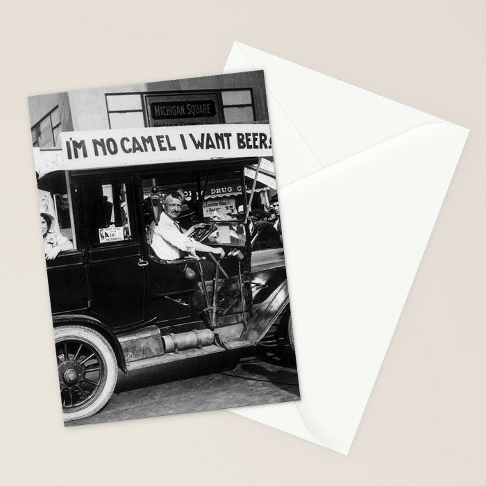 Prohibition, Beer Car, Vintage Black and White Old Photo Stationery Card Gallery Image 2