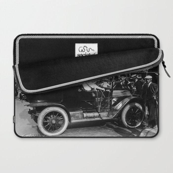 Prohibition, Beer Car, Vintage Black and White Old Photo Laptop Sleeve Gallery Image 2
