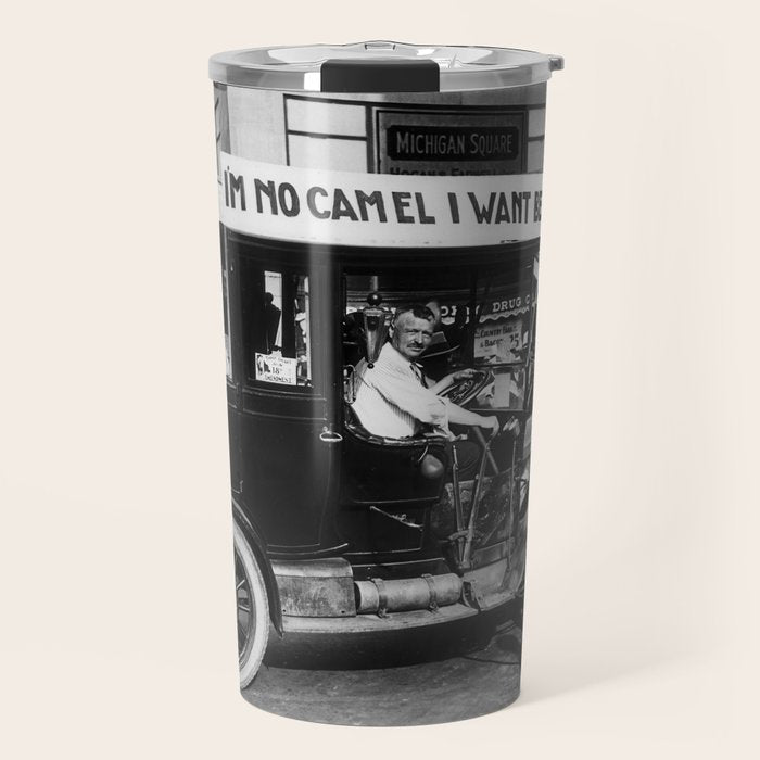 Prohibition, Beer Car, Vintage Black and White Old Photo Travel Mug Gallery Image 1