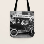 Prohibition, Beer Car, Vintage Black and White Old Photo Tote Bag Gallery Image 1