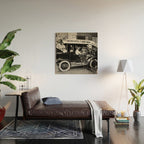 Prohibition, Beer Car, Vintage Black and White Old Photo Wood Wall Art Gallery Image 2