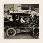 Prohibition, Beer Car, Vintage Black and White Old Photo Wood Wall Art Gallery Image 1
