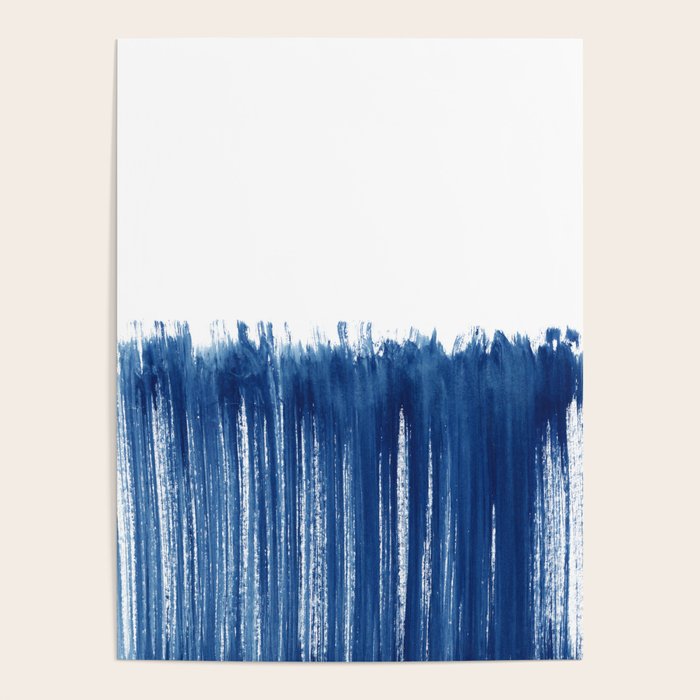 Indigo Abstract Brush Strokes | No. 5 Poster Gallery Image 1