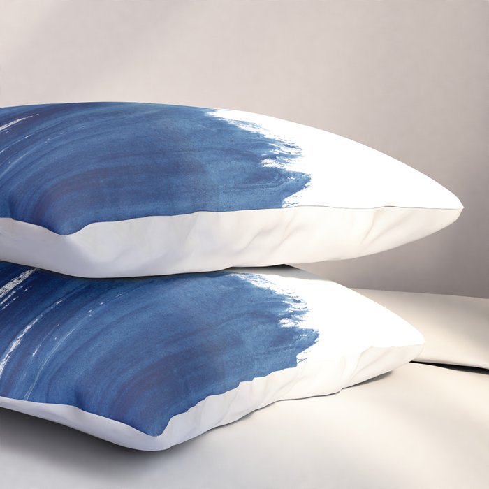 Indigo Abstract Brush Strokes | No. 5 Pillow Sham Gallery Image 3