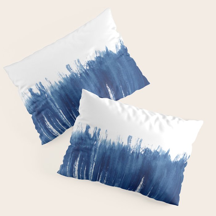 Indigo Abstract Brush Strokes | No. 5 Pillow Sham Gallery Image 1