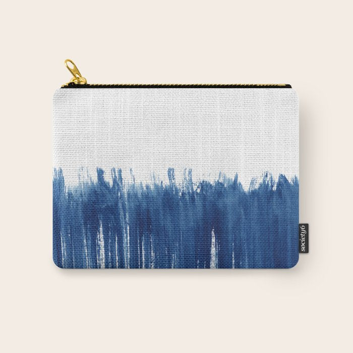 Indigo Abstract Brush Strokes | No. 5 Carry All Pouch Gallery Image 1