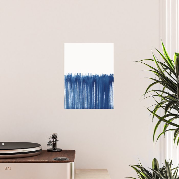 Indigo Abstract Brush Strokes | No. 5 Poster Gallery Image 2