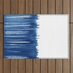 Indigo Abstract Brush Strokes | No. 5 Outdoor Rug Gallery Image 1