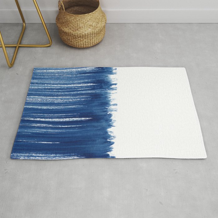 Indigo Abstract Brush Strokes | No. 5 Rug Gallery Image 1