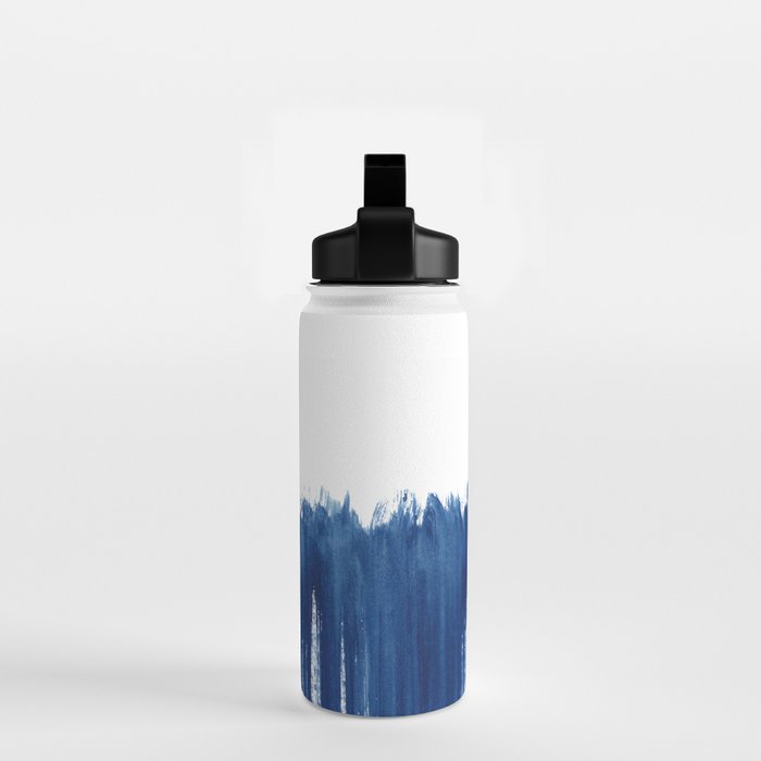 Indigo Abstract Brush Strokes | No. 5 Water Bottle Gallery Image 2