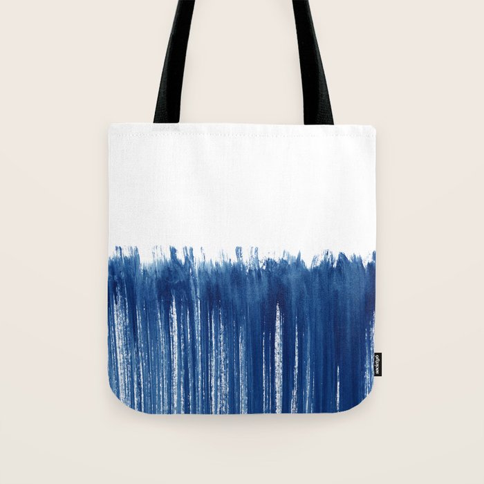 Indigo Abstract Brush Strokes | No. 5 Tote Bag Gallery Image 1