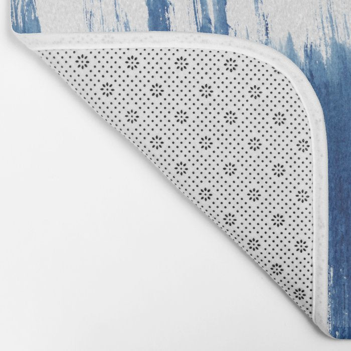 Indigo Abstract Brush Strokes | No. 5 Bath Mat Gallery Image 2