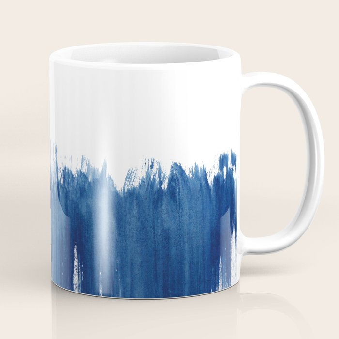 Indigo Abstract Brush Strokes | No. 5 Coffee Mug Gallery Image 1