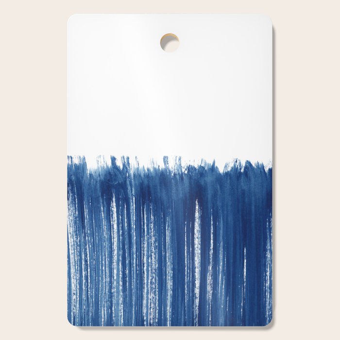 Indigo Abstract Brush Strokes | No. 5 Cutting Board Gallery Image 1