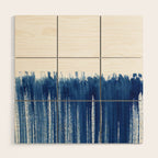 Indigo Abstract Brush Strokes | No. 5 Wood Wall Art Gallery Image 1