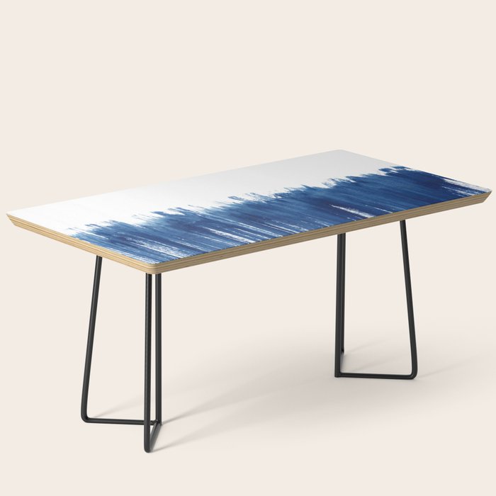 Indigo Abstract Brush Strokes | No. 5 Coffee Table Gallery Image 1