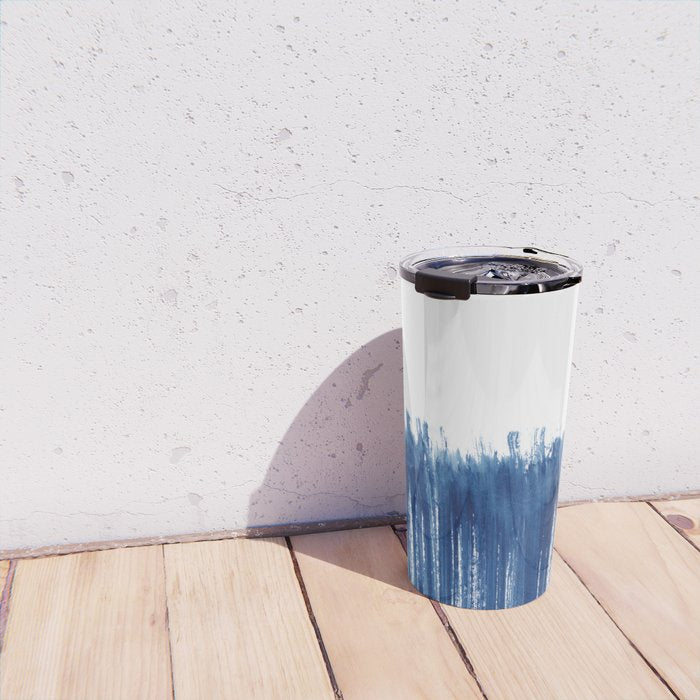 Indigo Abstract Brush Strokes | No. 5 Travel Mug Gallery Image 4