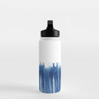 Indigo Abstract Brush Strokes | No. 5 Water Bottle Gallery Image 3