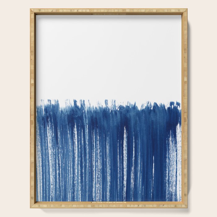 Indigo Abstract Brush Strokes | No. 5 Serving Tray Gallery Image 1
