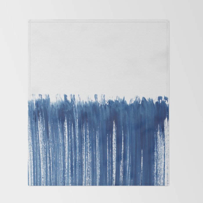Indigo Abstract Brush Strokes | No. 5 Throw Blanket Gallery Image 2