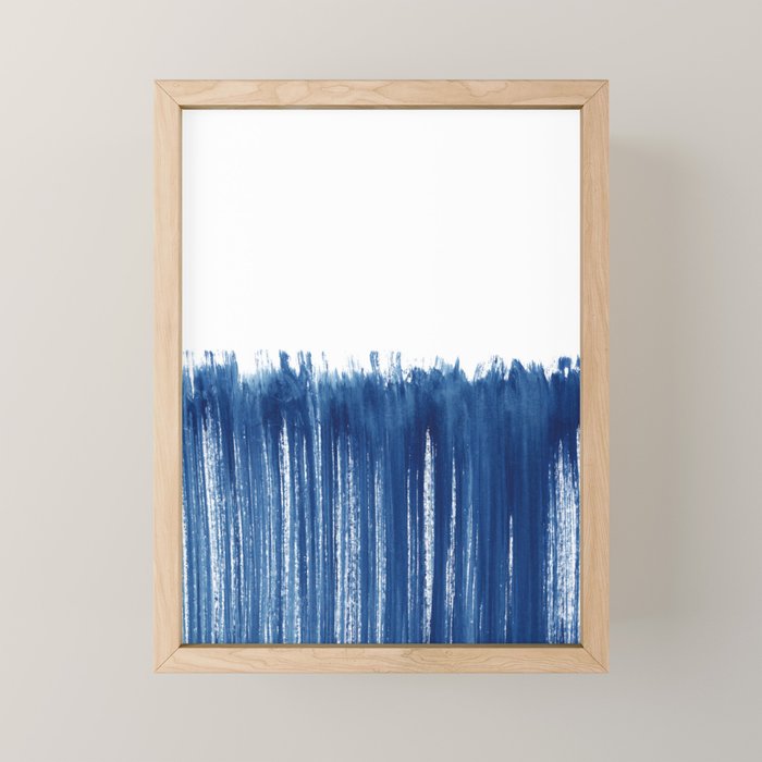 Indigo Abstract Brush Strokes | No. 5 Mini Art Print Gallery Image 1