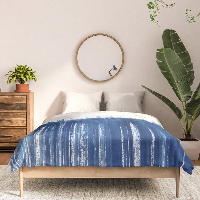 Indigo Abstract Brush Strokes | No. 5 Comforter Gallery Image 3