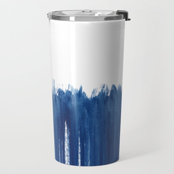 Indigo Abstract Brush Strokes | No. 5 Travel Mug Gallery Image 2