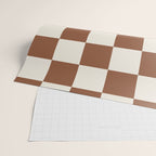 Checkered (Brown Cream) Wrapping Paper Gallery Image 2