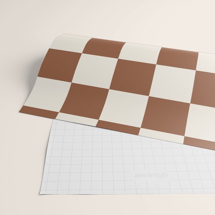 Checkered (Brown Cream) Wrapping Paper Gallery Image 2