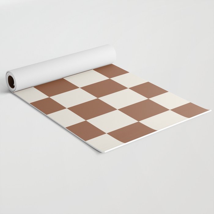 Checkered (Brown Cream) Yoga Mat Gallery Image 2