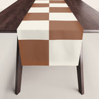 Checkered (Brown Cream) Table Runner Gallery Image 1