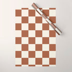 Checkered (Brown Cream) Wrapping Paper Gallery Image 1