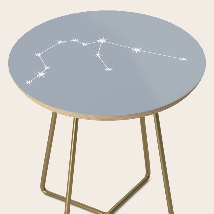 Aquarius Zodiac Star Constellation Line Art Blue Grey Side Table Gallery Image 2