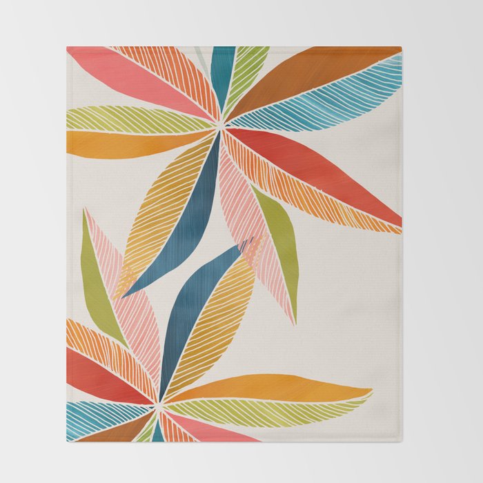 Multicolorful Leaf Design Throw Blanket Gallery Image 2
