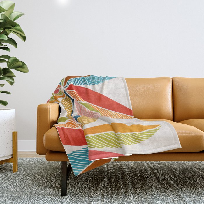 Multicolorful Leaf Design Throw Blanket Gallery Image 1
