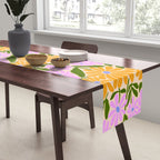 Retro Groovy Daisies - Orange, Pink, Very-Peri and Green  Table Runner Gallery Image 2