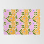 Retro Groovy Daisies - Orange, Pink, Very-Peri and Green  Rug Gallery Image 2