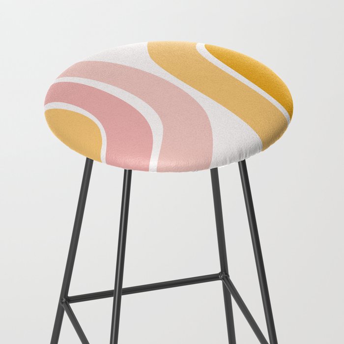 Abstract Shapes 37 in Mustard Yellow and Pale Pink Stool Gallery Image 2