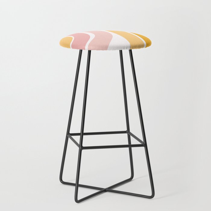 Abstract Shapes 37 in Mustard Yellow and Pale Pink Stool Gallery Image 1