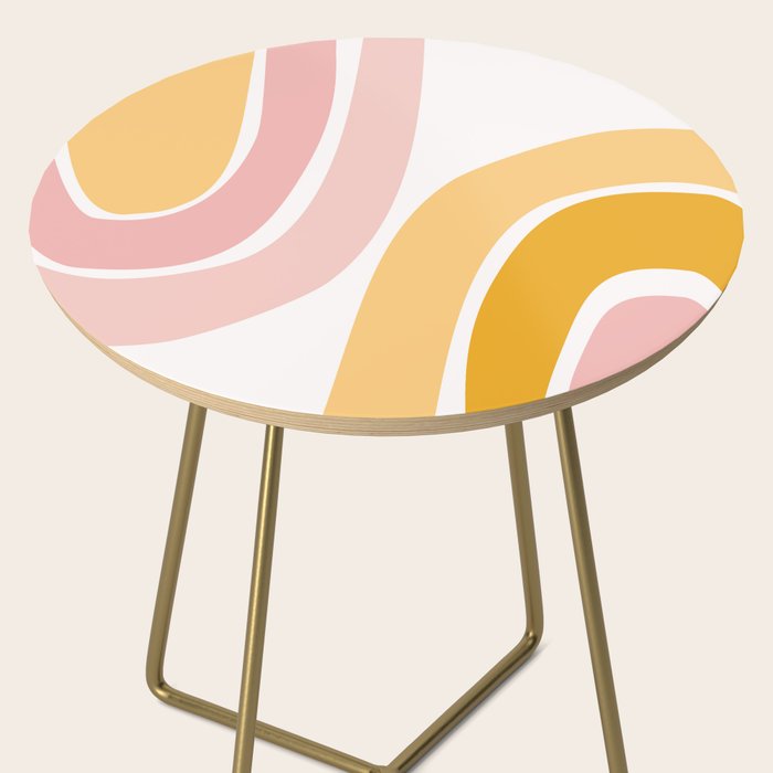 Abstract Shapes 37 in Mustard Yellow and Pale Pink Side Table Gallery Image 2